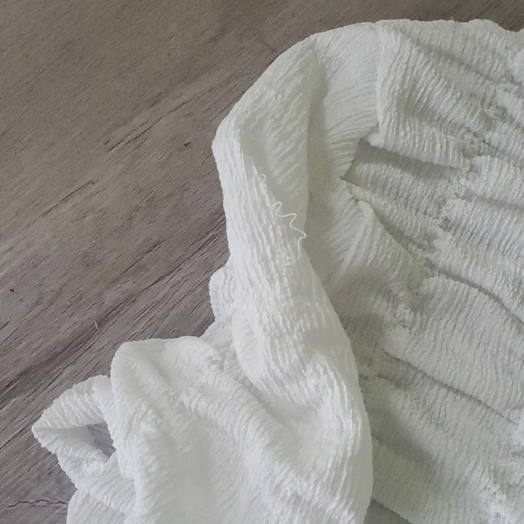 House of Harlow 1960 Ruched Crop Top Cream White Size M Boho Fairycore - Picture 10 of 13